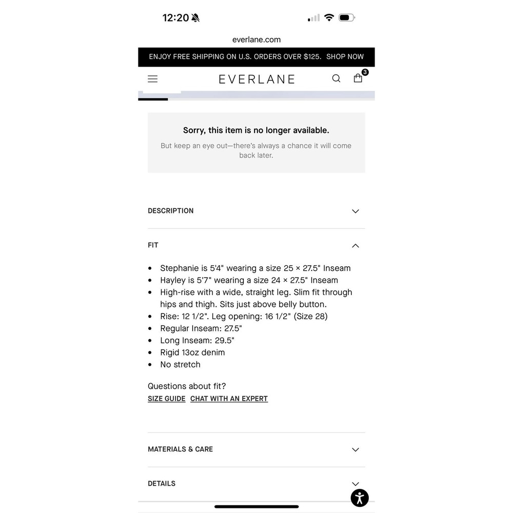 Everlane The 90s Way High Jean Light Wash Denim Women Size 24 Long - Picture 5 of 9